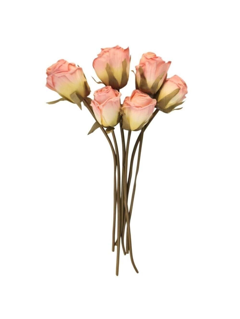 Blush Pink Faux Rose Bouquet Linen Wrapped Rustic Floral Decor Wedding Centerpie
